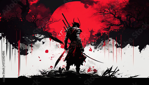 Samurai, Generative AI, Illustration photo