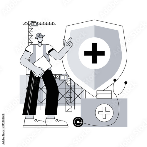 Occupational health abstract concept vector illustration. Occupational service, injury prevention, employee health and safety, OSH, workplace assessment, safe labor conditions abstract metaphor.