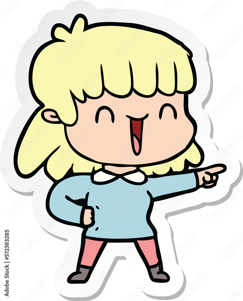 sticker of a cartoon woman