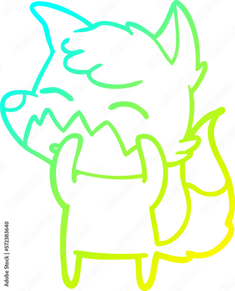 cold gradient line drawing cartoon fox cold gradient line drawing cartoon fox