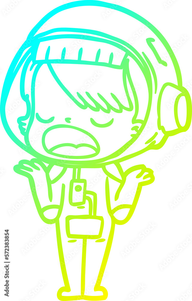cold gradient line drawing cartoon talking astronaut cold gradient line drawing cartoon talking astronaut
