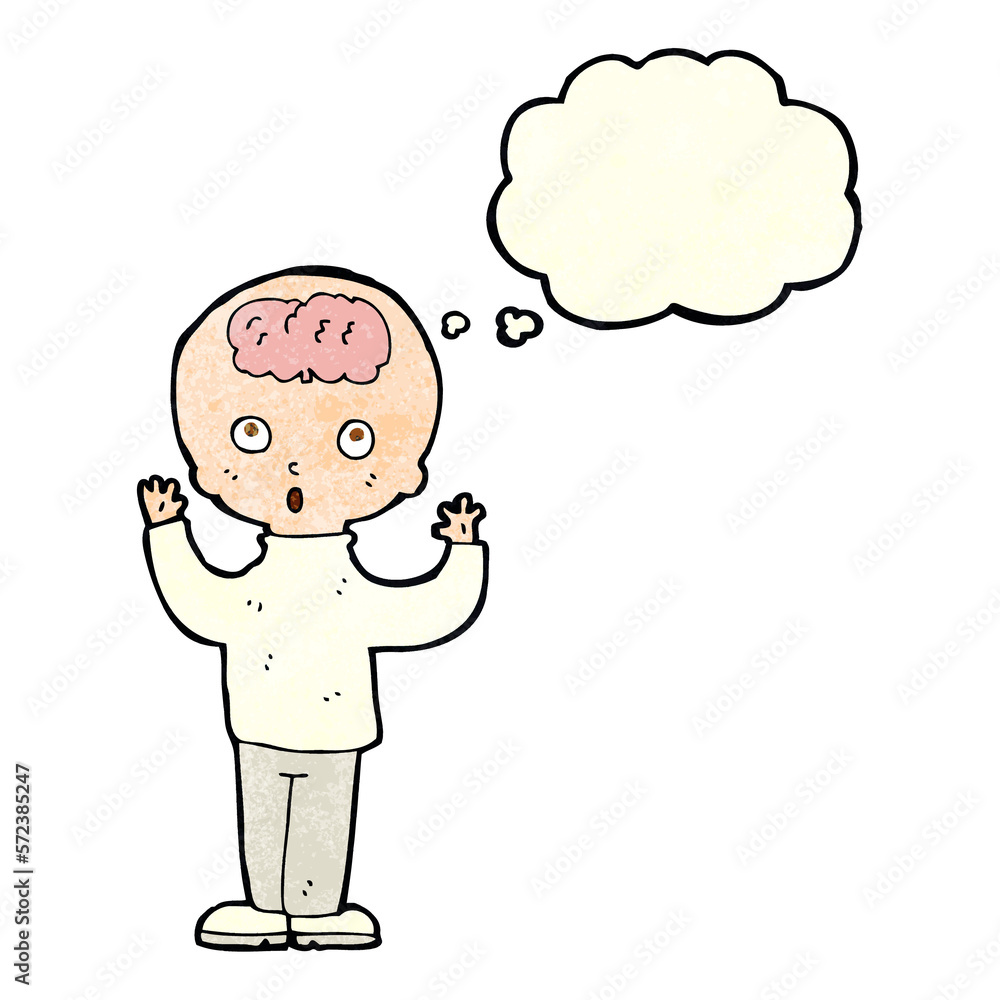 cartoon genius with thought bubble cartoon genius with thought bubble