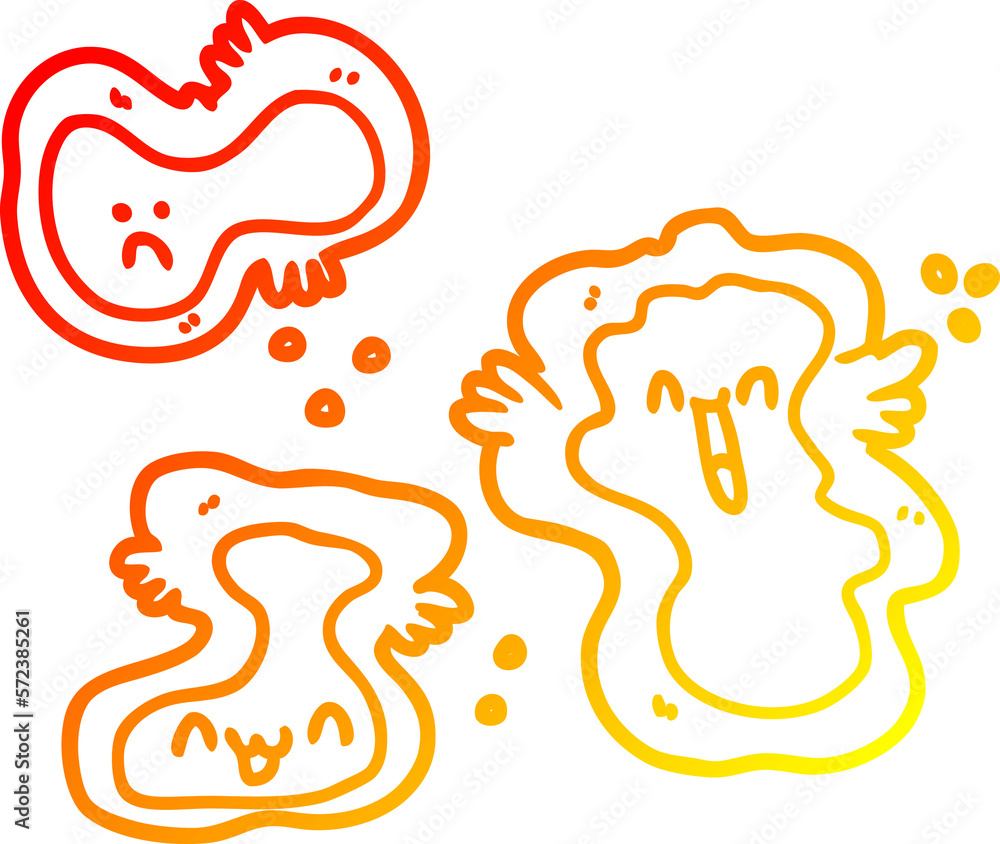 Fototapeta premium warm gradient line drawing cartoon cells