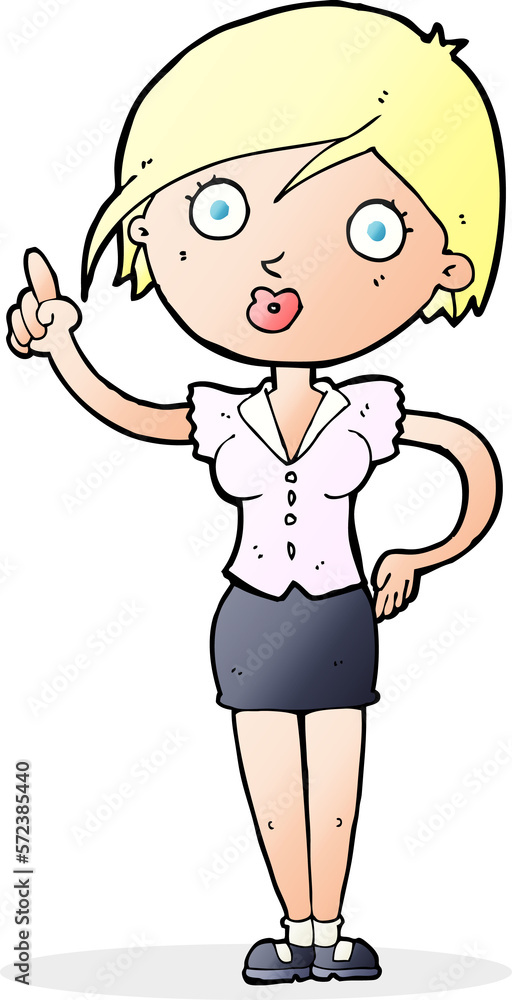 cartoon pretty woman with idea cartoon pretty woman with idea
