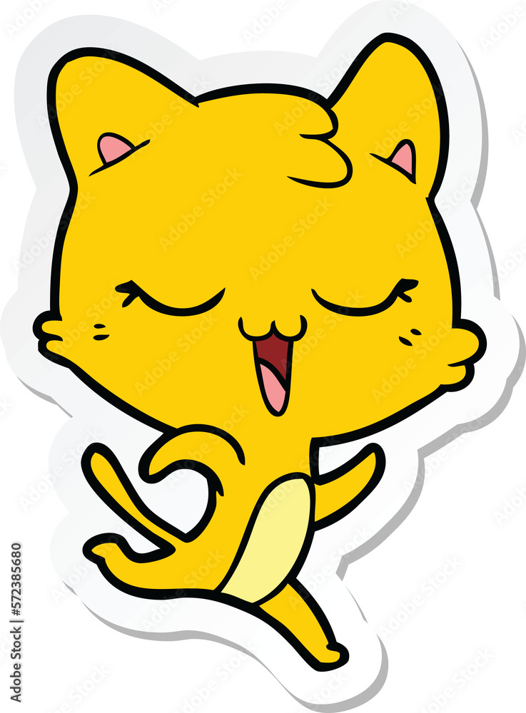 sticker of a cartoon cat sticker of a cartoon cat