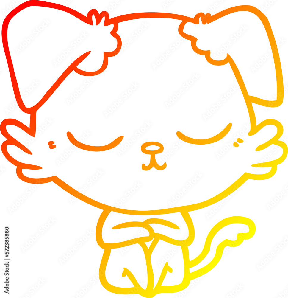 warm gradient line drawing cute cartoon dog warm gradient line drawing cute cartoon dog