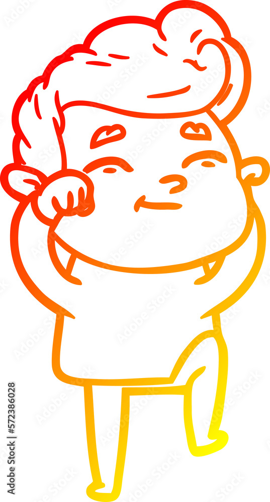 warm gradient line drawing happy cartoon man warm gradient line drawing happy cartoon man