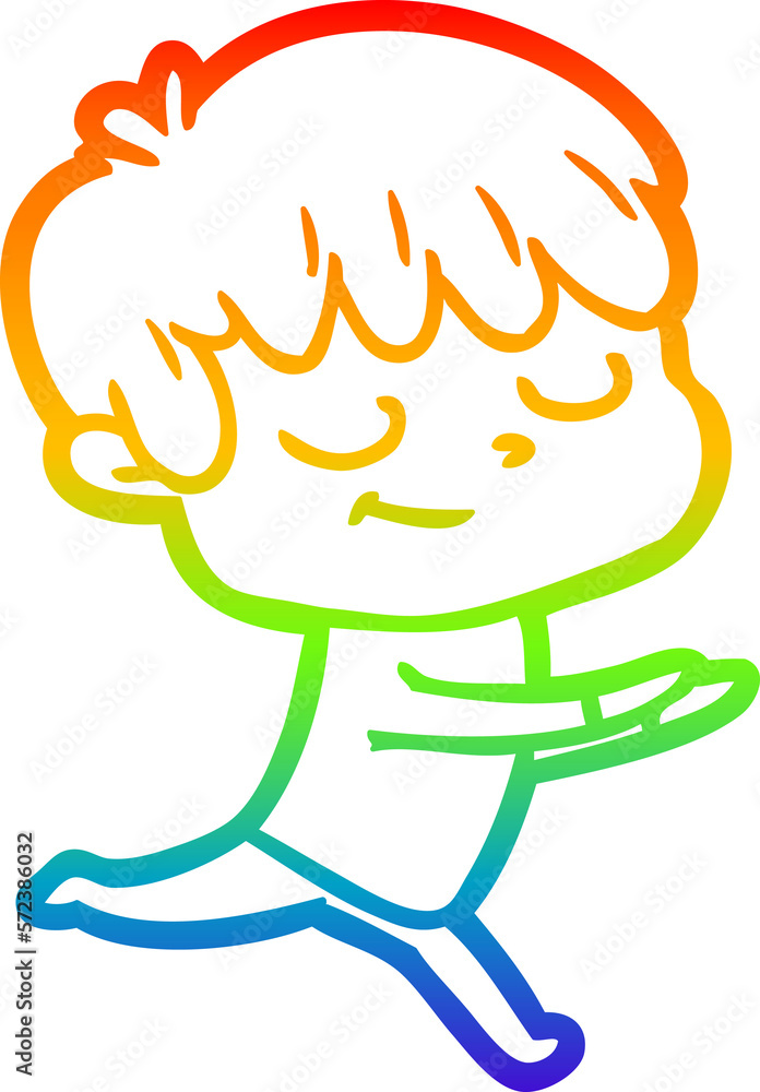 rainbow gradient line drawing cartoon happy boy rainbow gradient line drawing cartoon happy boy