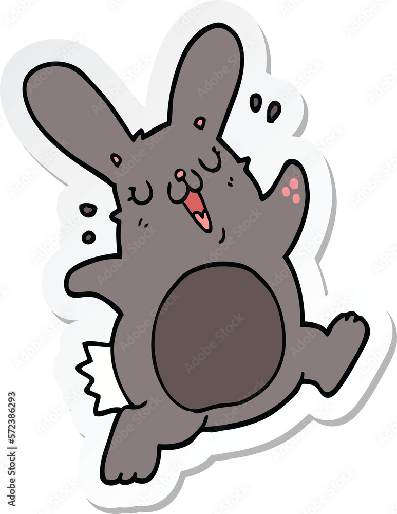 sticker of a cartoon rabbit sticker of a cartoon rabbit