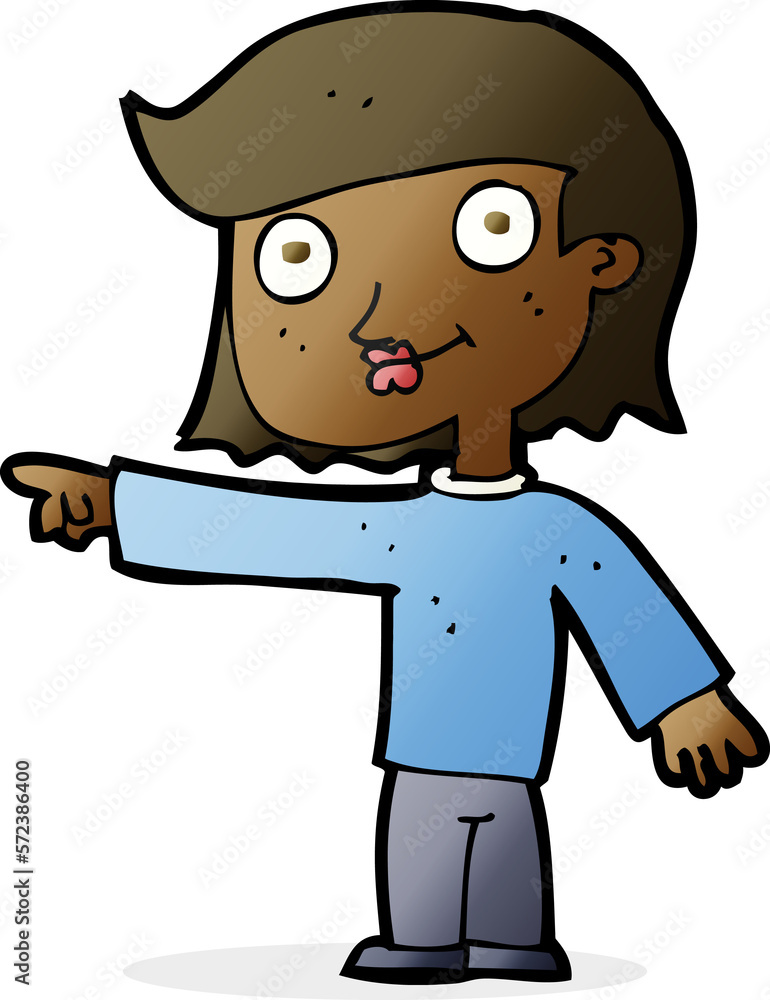 Obraz premium cartoon pointing person