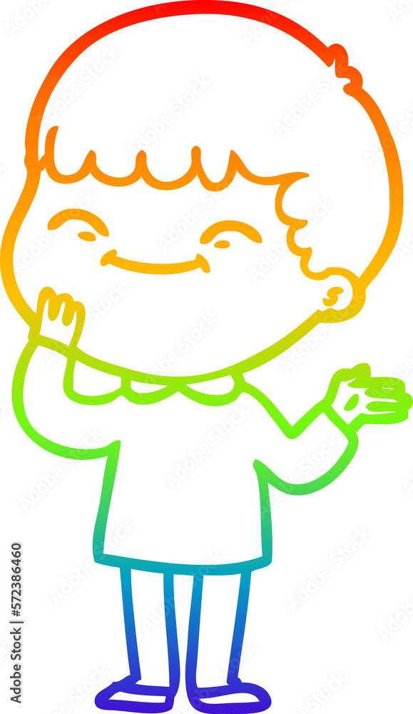rainbow gradient line drawing cartoon happy boy rainbow gradient line drawing cartoon happy boy