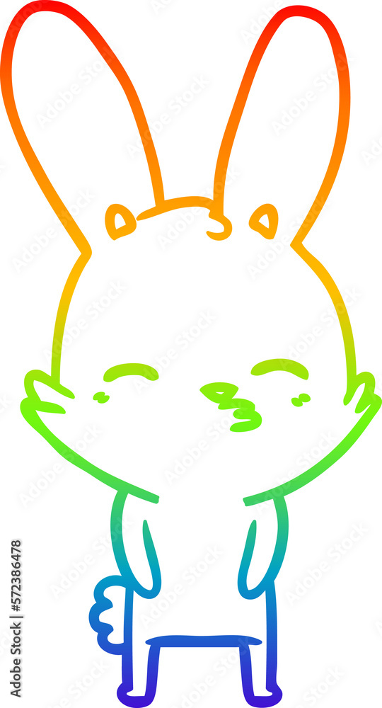 rainbow gradient line drawing curious bunny cartoon rainbow gradient line drawing curious bunny cartoon