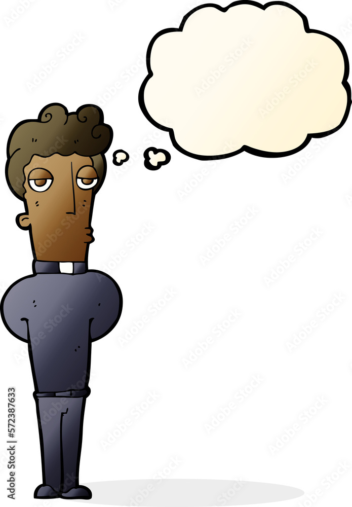cartoon priest with thought bubble cartoon priest with thought bubble