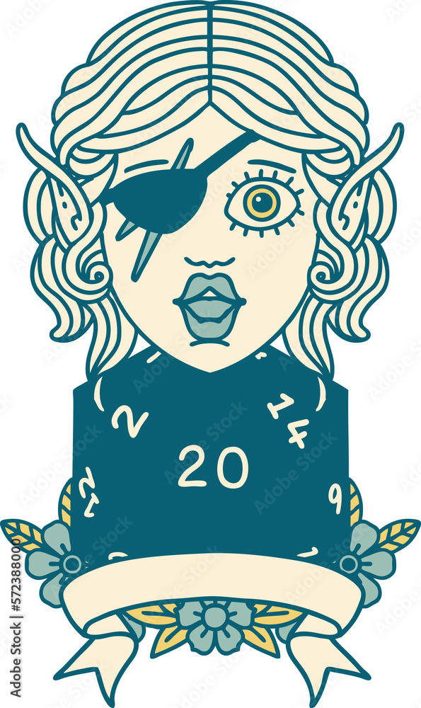 elf rogue character with natural twenty dice roll illustration elf rogue character with natural twenty dice roll illustration