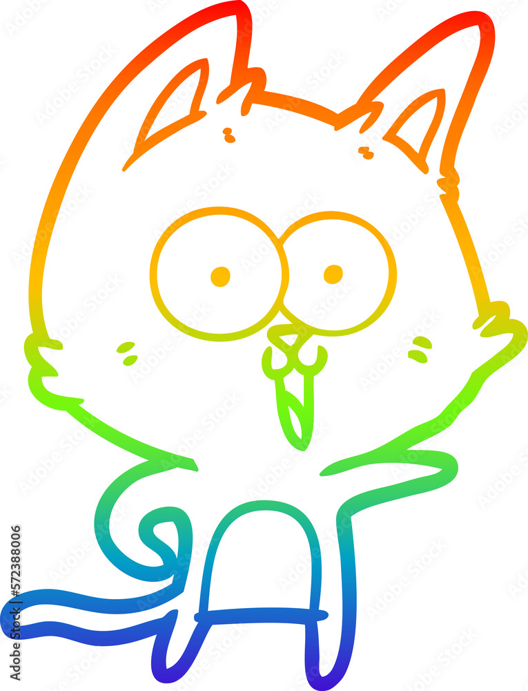 rainbow gradient line drawing funny cartoon cat rainbow gradient line drawing funny cartoon cat
