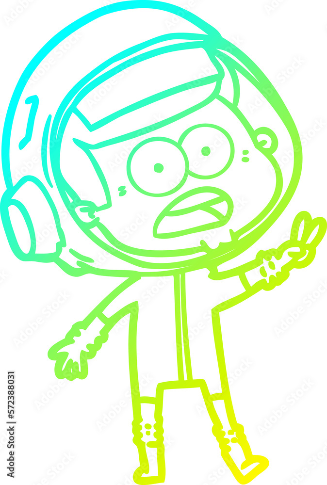 cold gradient line drawing cartoon surprised astronaut cold gradient line drawing cartoon surprised astronaut