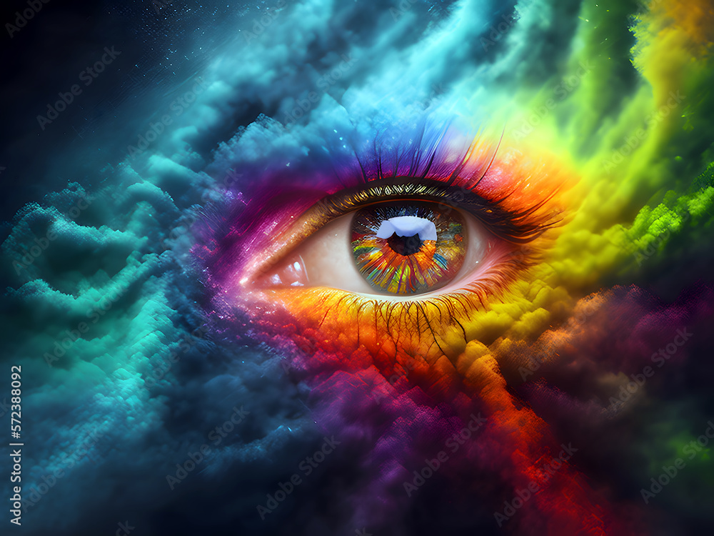 Futuristischer Poster Hintergrund Abbildung Tapete bunt Sci-Fi Art - created with generative AI technology Futuristischer Poster Hintergrund Abbildung Tapete bunt Sci-Fi Art - created with generative AI technology