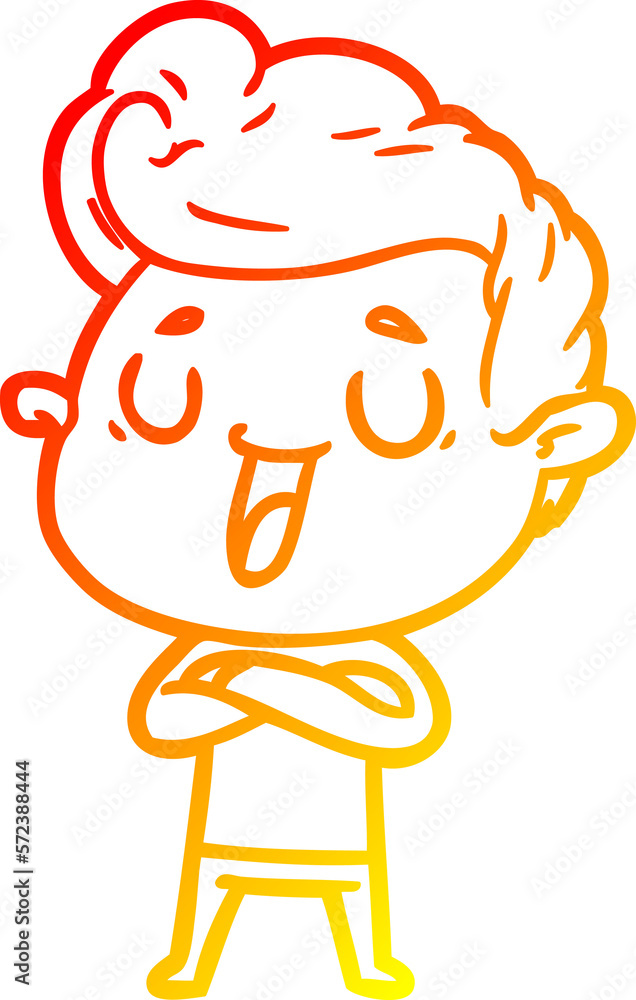 warm gradient line drawing happy cartoon man warm gradient line drawing happy cartoon man