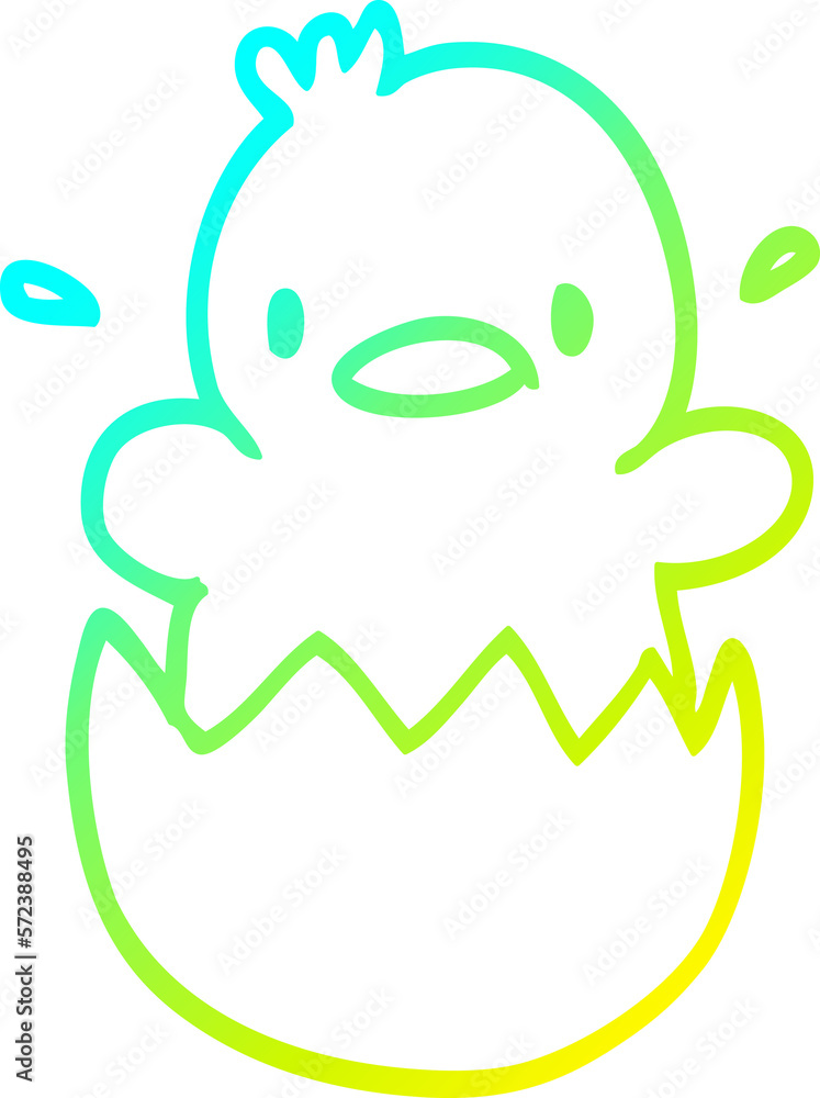 cold gradient line drawing cute cartoon chick cold gradient line drawing cute cartoon chick