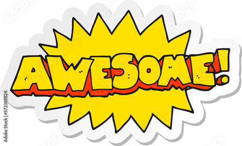 Φωτογραφία sticker of a awesome cartoon shout