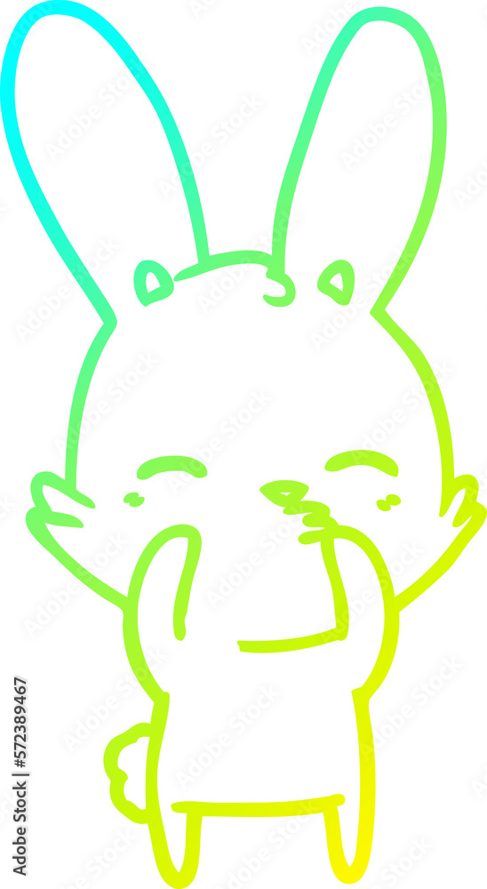 cold gradient line drawing curious bunny cartoon cold gradient line drawing curious bunny cartoon