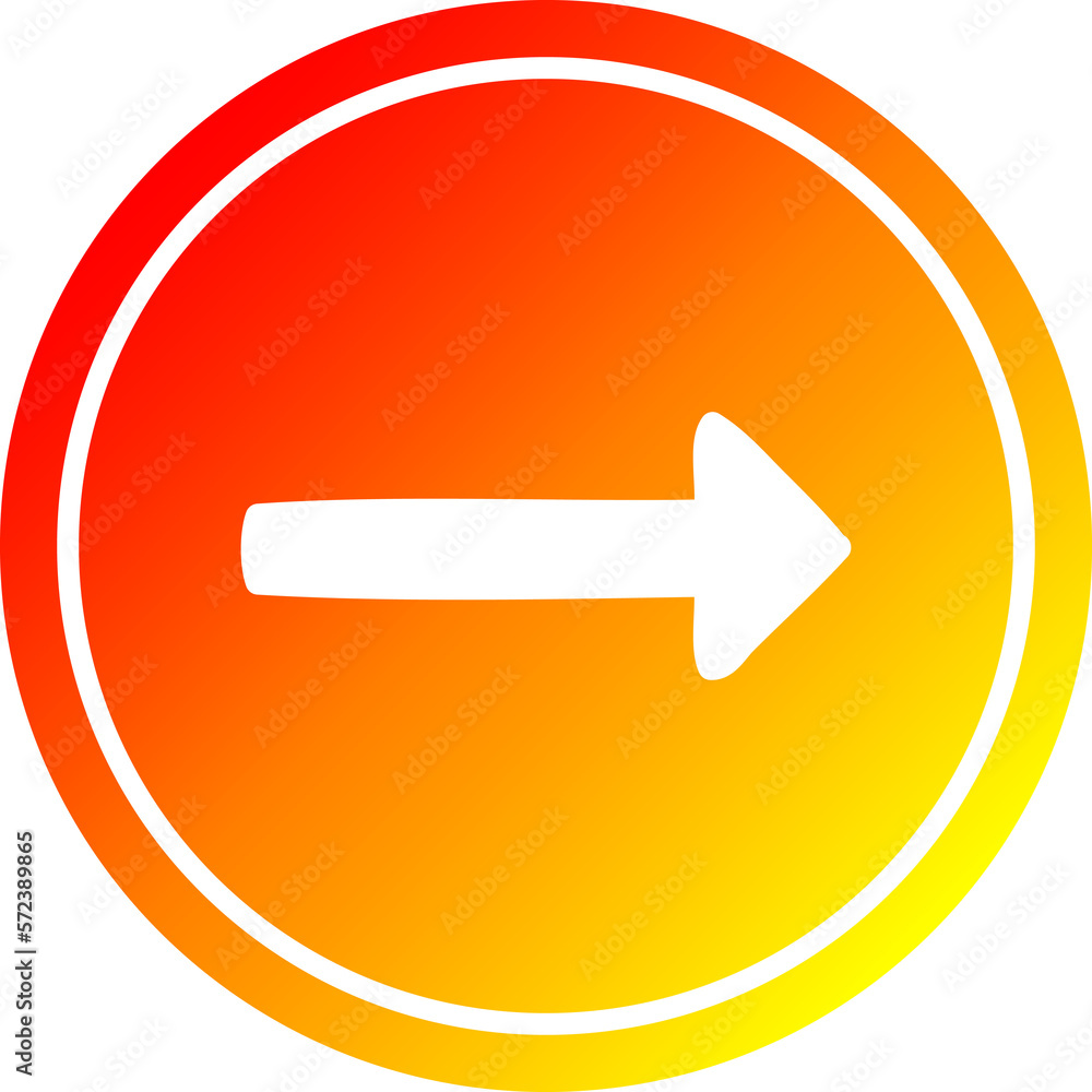 pointing arrow circular in hot gradient spectrum pointing arrow circular in hot gradient spectrum