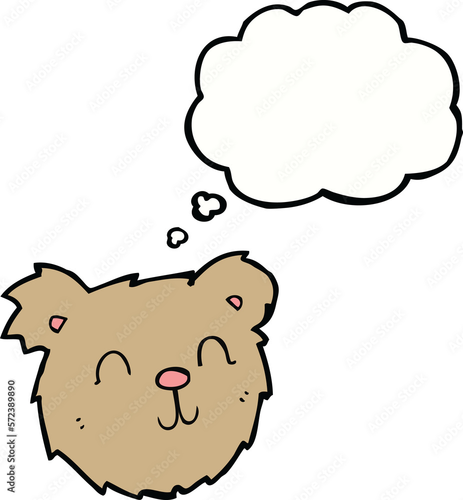 cartoon happy teddy bear face with thought bubble cartoon happy teddy bear face with thought bubble