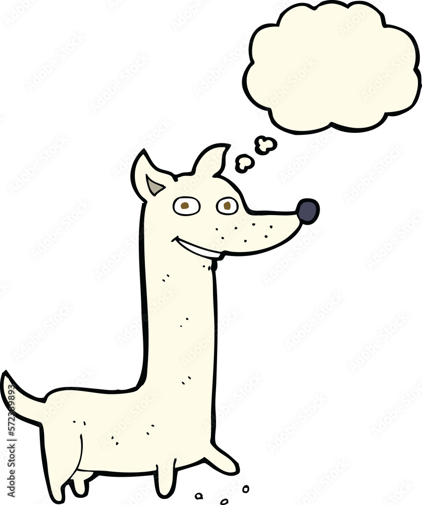 funny cartoon dog with thought bubble funny cartoon dog with thought bubble