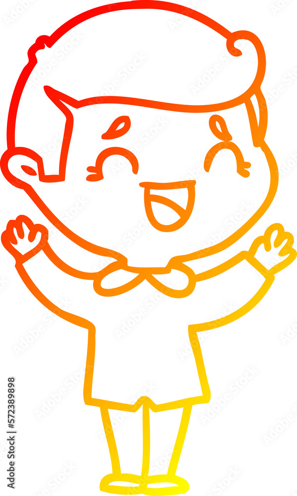 warm gradient line drawing cartoon laughing man warm gradient line drawing cartoon laughing man