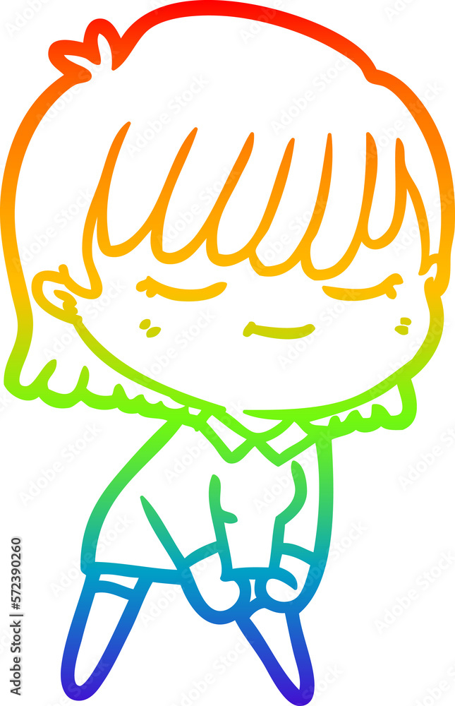 rainbow gradient line drawing cartoon woman rainbow gradient line drawing cartoon woman