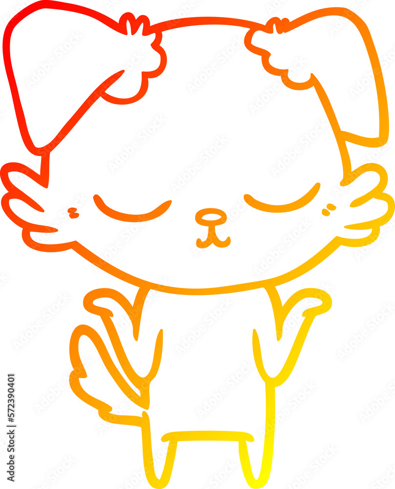 warm gradient line drawing cute cartoon dog warm gradient line drawing cute cartoon dog
