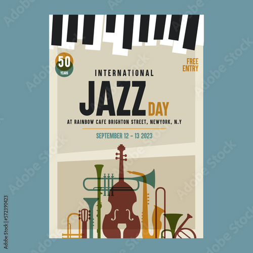 Jazz music poster design template