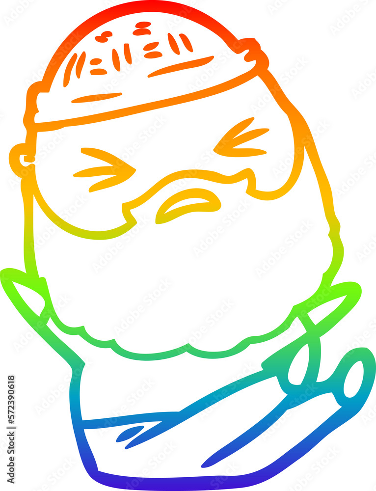 rainbow gradient line drawing cartoon man with beard rainbow gradient line drawing cartoon man with beard