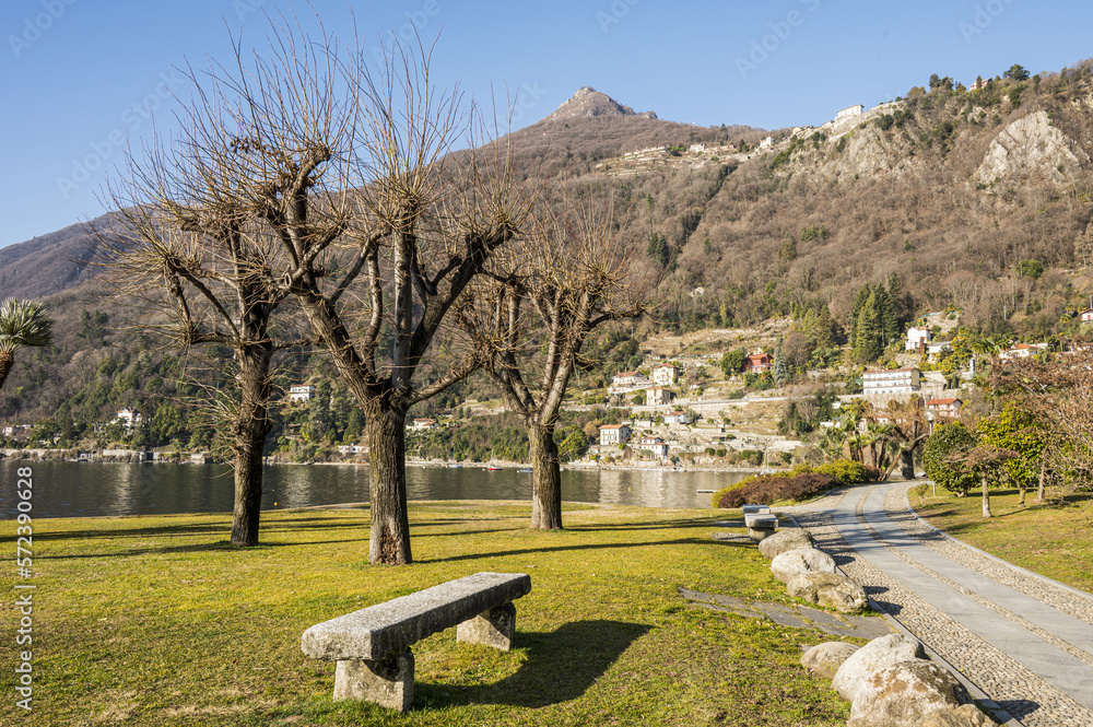 The beautiful park in the lakeside of Cannero