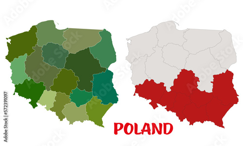 Poland province vector map two colour variants