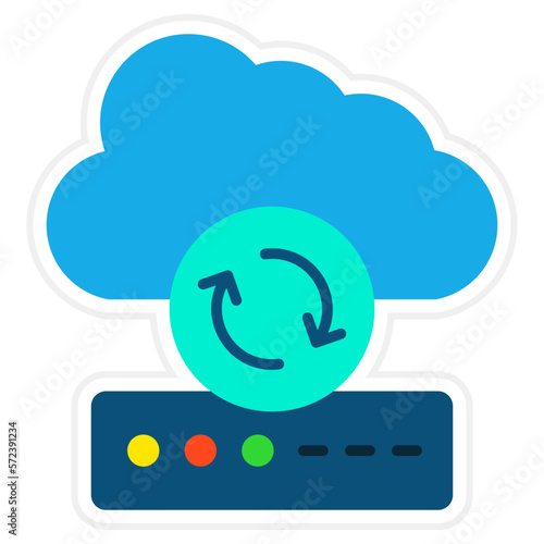Cloud Sync Sticker Icon