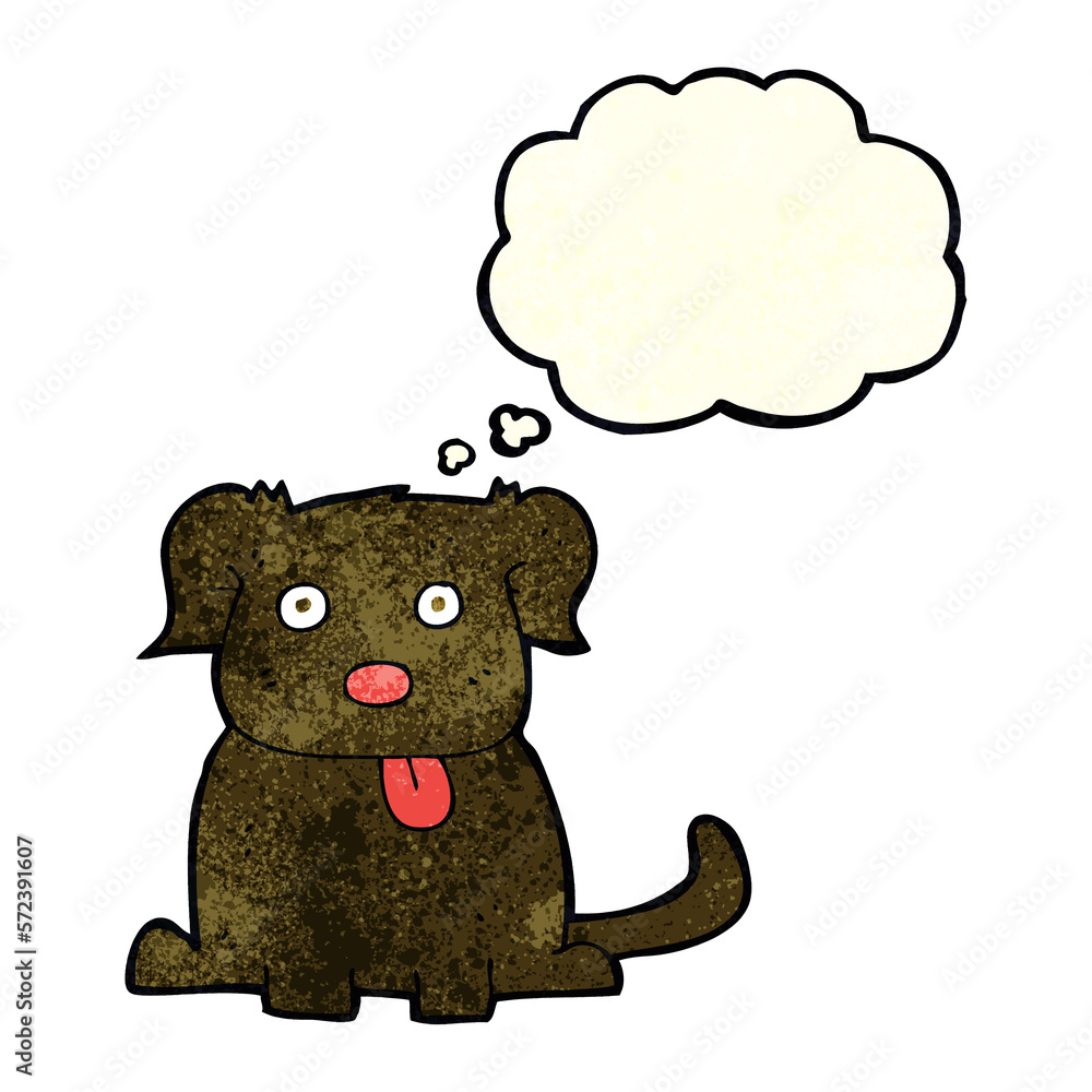 cartoon dog with thought bubble cartoon dog with thought bubble