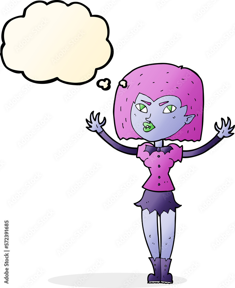 cartoon vampire girl with thought bubble cartoon vampire girl with thought bubble