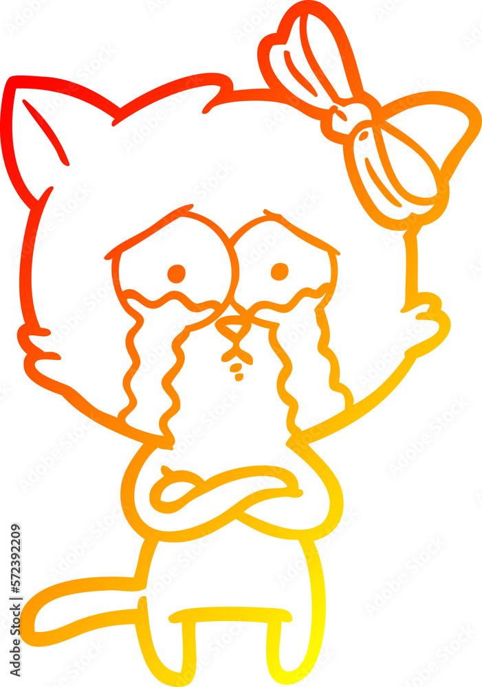 warm gradient line drawing cartoon cat warm gradient line drawing cartoon cat