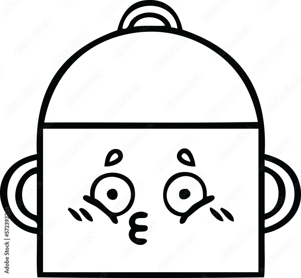 line drawing cartoon cooking pot line drawing cartoon cooking pot