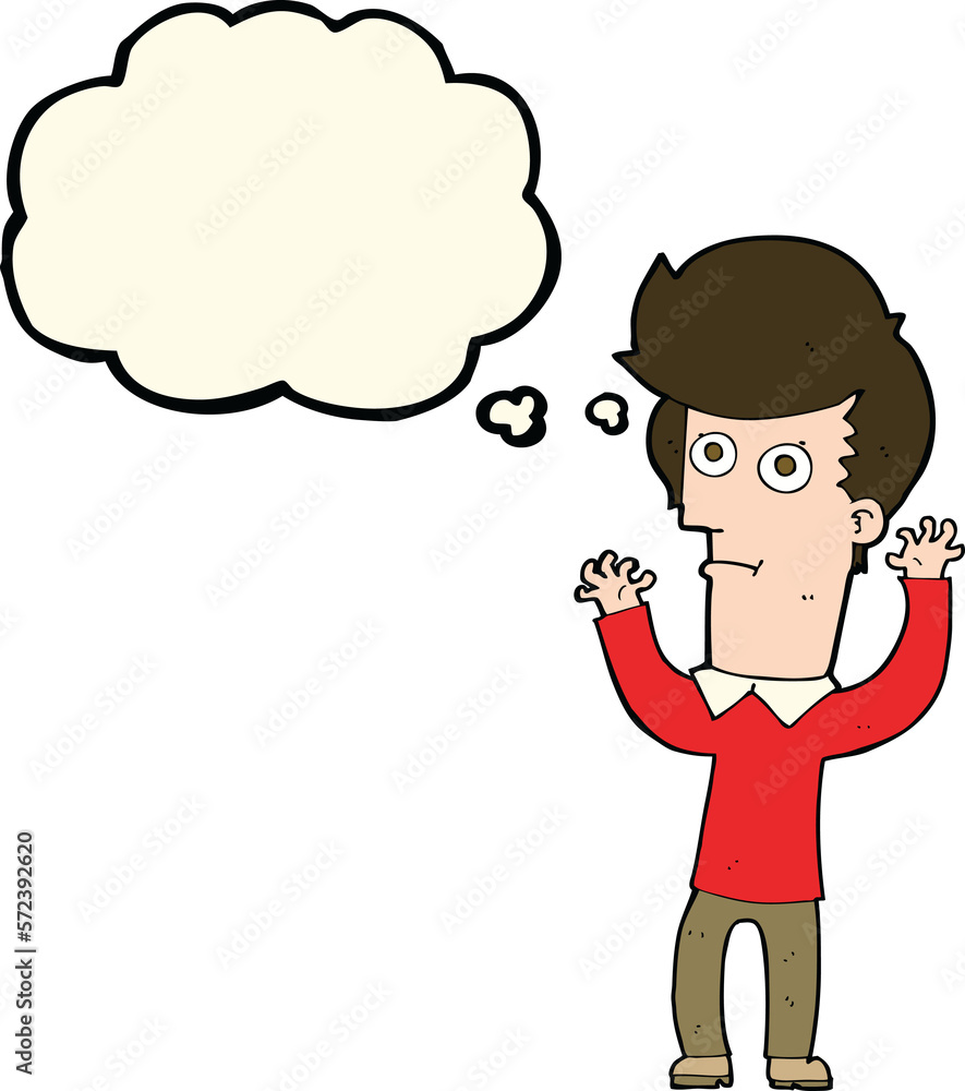 cartoon shocked man with thought bubble cartoon shocked man with thought bubble