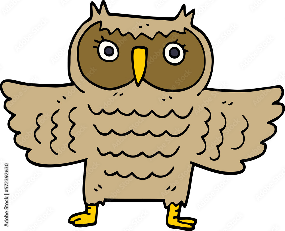 Naklejka premium cartoon doodle wise old owl