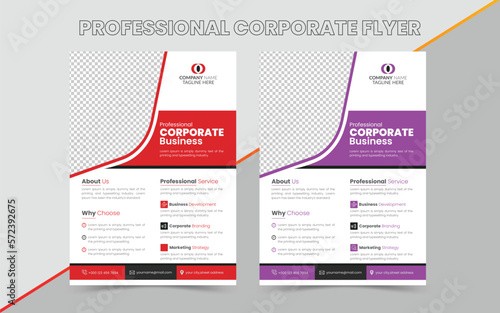 Corporate Business Flyer Template Design. Business Flyer Design Layout with Colorful, business proposal, promotion, advertise, publication, vector illustration template in A4 size photo