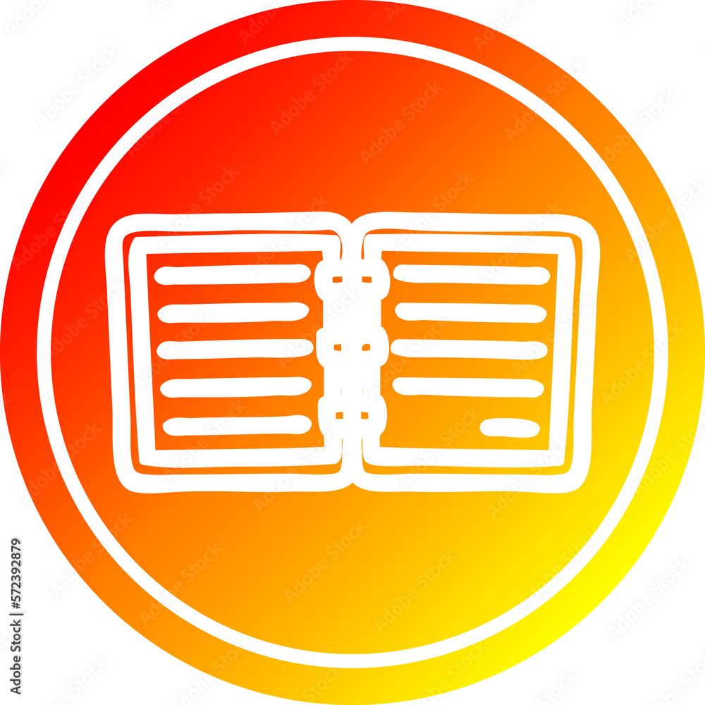 note book circular in hot gradient spectrum