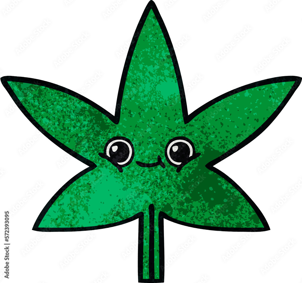 retro grunge texture cartoon marijuana leaf retro grunge texture cartoon marijuana leaf