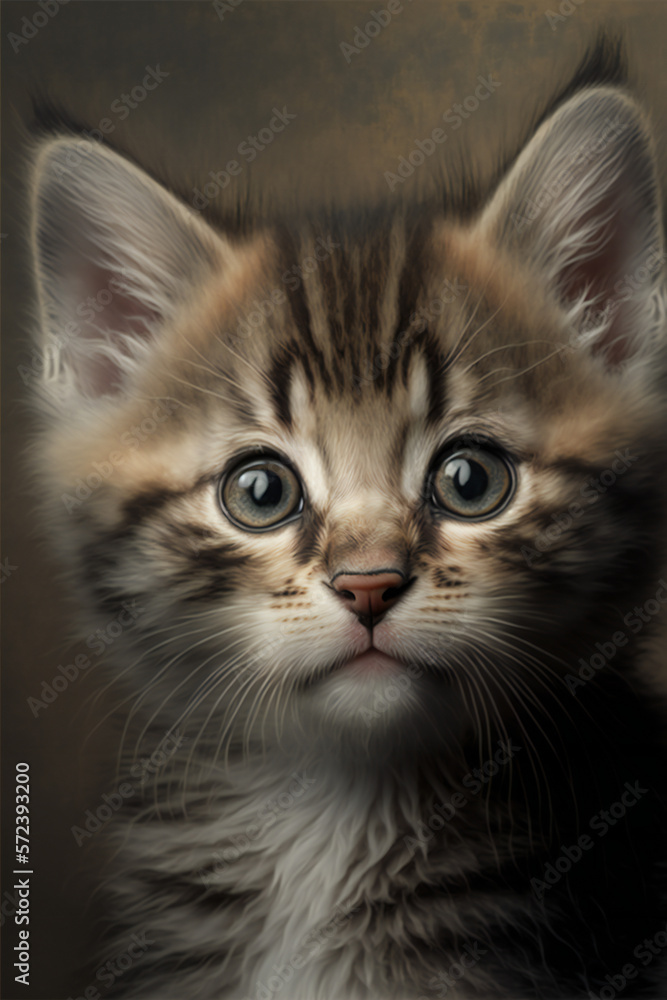 close up of a cat - Cute Kitten - Created with Generative AI technology. close up of a cat - Cute Kitten - Created with Generative AI technology.