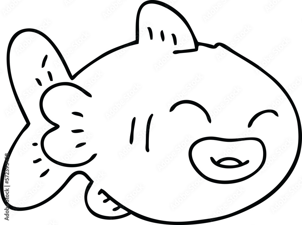 quirky line drawing cartoon fish quirky line drawing cartoon fish