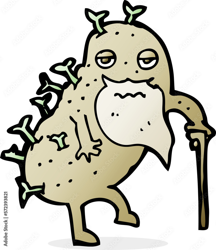cartoon old potato