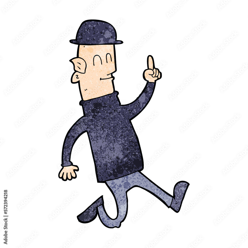 cartoon man wearing bowler hat cartoon man wearing bowler hat