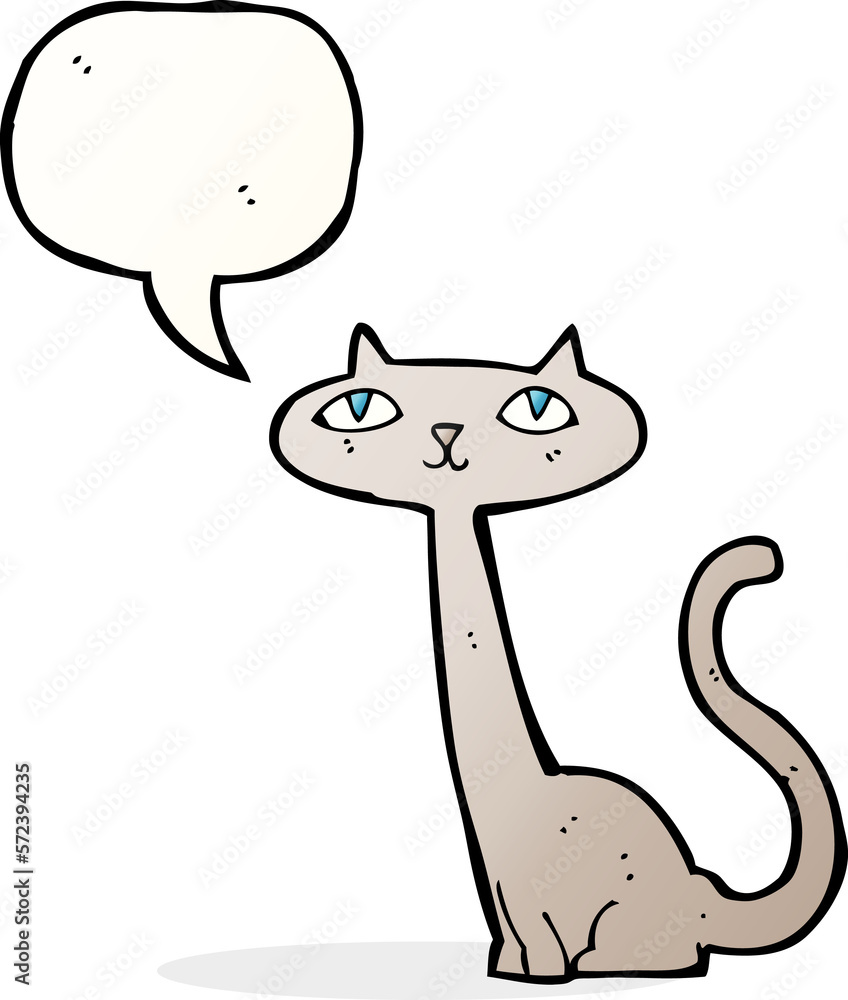 cartoon cat with speech bubble cartoon cat with speech bubble